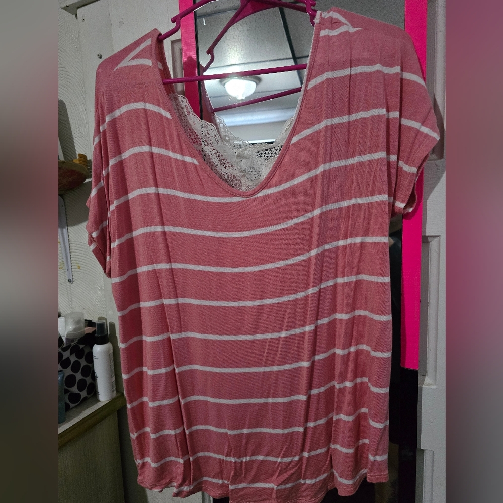 Striped Pink Women's Top